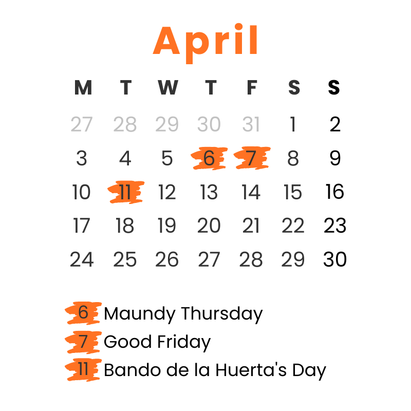 Instituto Hispánico de Murcia - Calendar - April 2023