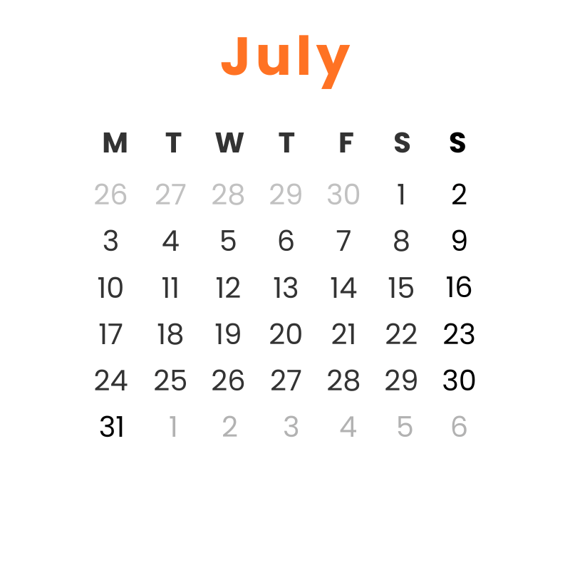 Instituto Hispánico de Murcia - Calendar - July 2023