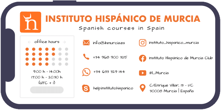 Instituto Hispánico de Murcia - Contact