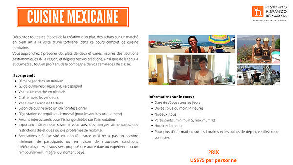 Instituto-Hispanico-de-Murcia-Cours-Camps-Vallarta-Cuisine mexicaine