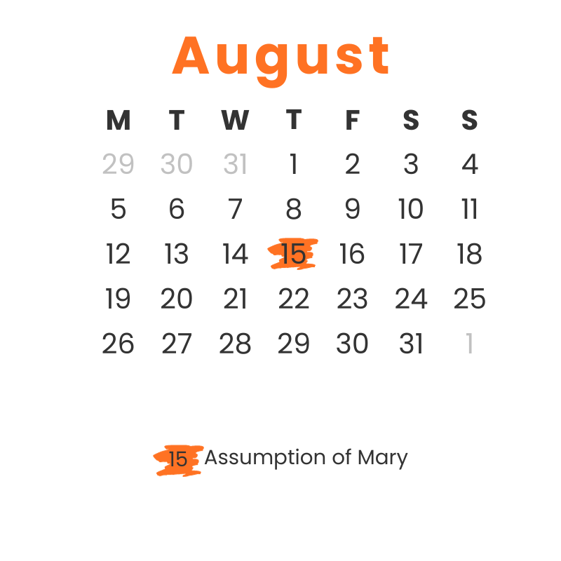 Instituto Hispánico de Murcia - Calendar - August 2024
