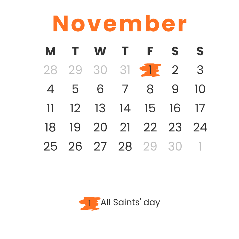 Instituto Hispánico de Murcia - Calendar - November 2024