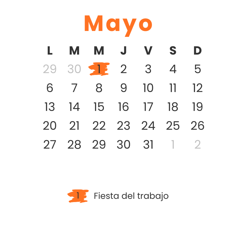 Instituto Hispanico de Murcia - Calendario - Mayo 2024