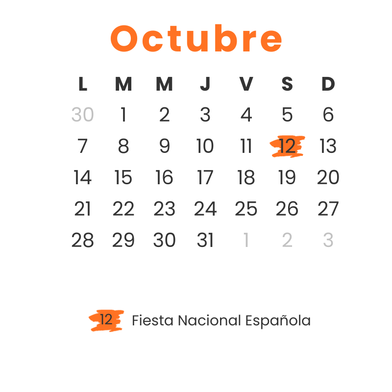 Instituto Hispanico de Murcia - Calendario - Octubre 2024